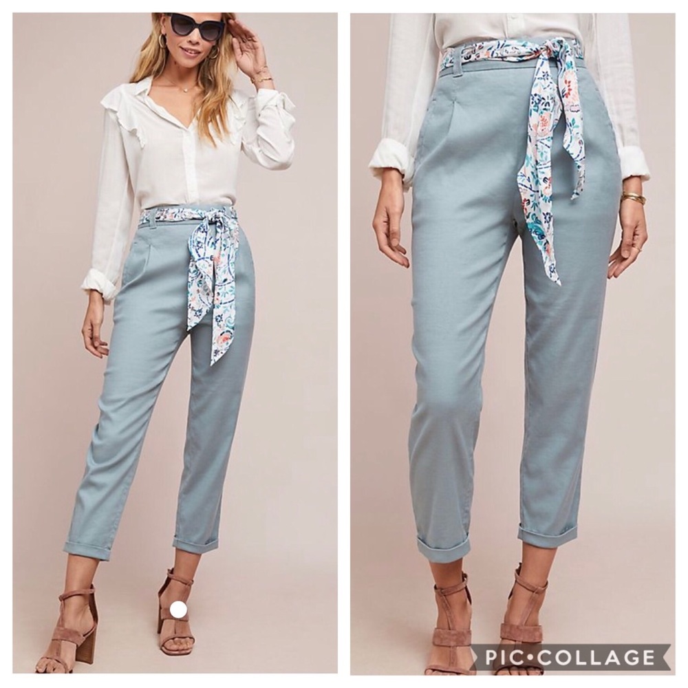 Anthropologie Nias Belted Pant High Waist